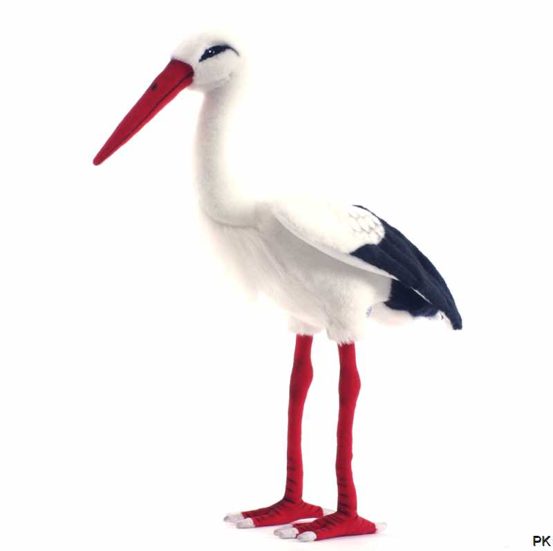 Klapperstorch Plüschtier – Süßer Storch Zur Geburt | Kuscheliges Geschenk Ca. 21 Cm