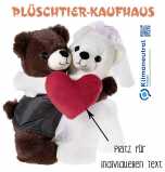 Hochzeit Pl&uuml;schtier, Hochzeit Stofftier, Hochzeit Kuscheltier, Hochzeit Teddyb&auml;r, Hochzeit Teddy, B&auml;renpaar Hochzeit B&auml;r + B&auml;rin mit Herz
