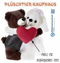 Hochzeit Pl&uuml;schtier, Hochzeit Stofftier, Hochzeit Kuscheltier, Hochzeit Teddyb&auml;r, Hochzeit Teddy, B&auml;renpaar Hochzeit B&auml;r + B&auml;rin mit Herz